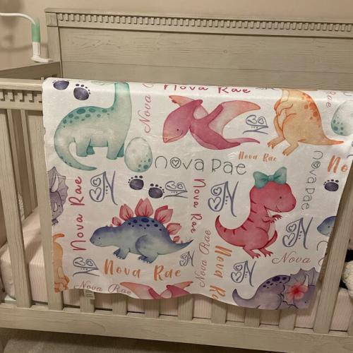 Dinosaur Baby Girl Blanket photo review